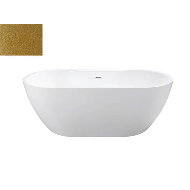 BESCO Navia Glam bathtub, gold, 150x80cm chrome, + white covers