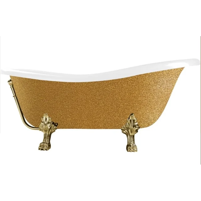 Besco Olaya Glam Vasca da bagno freestanding oro 160 + gambe nere - ulteriore SCONTO 5% con il codice BESCO5