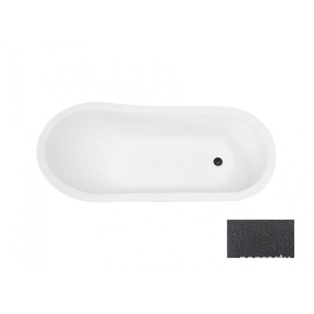 BESCO Otylia Glam Badewanne, Graphit 170x77cm + weiße Beine