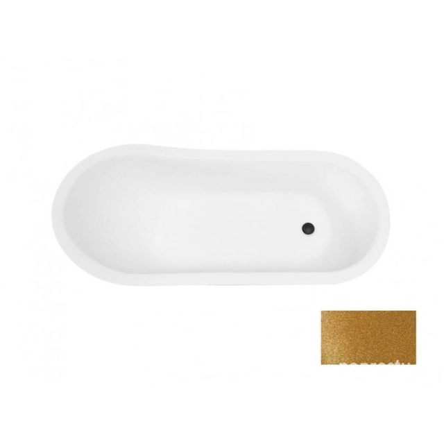 BESCO Otylia Glam bathtub, gold, 170x77cm+nogi white