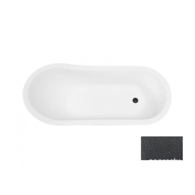 BESCO Otylia Glam bathtub, graphite, 160x77cm+nogi chrome