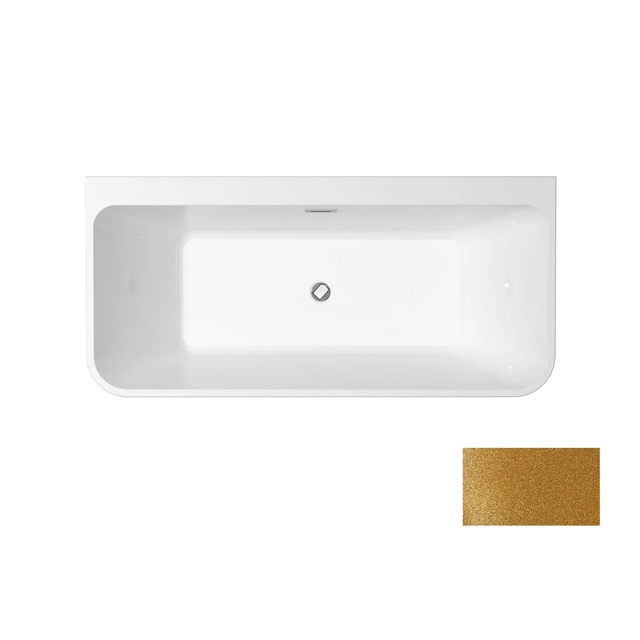BESCO Varya Glam bathtub, gold, 150x75cm chrome + black covers