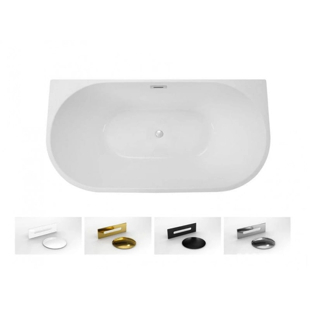 BESCO Vica bathtub, 150x80cm chrome + graphite covers