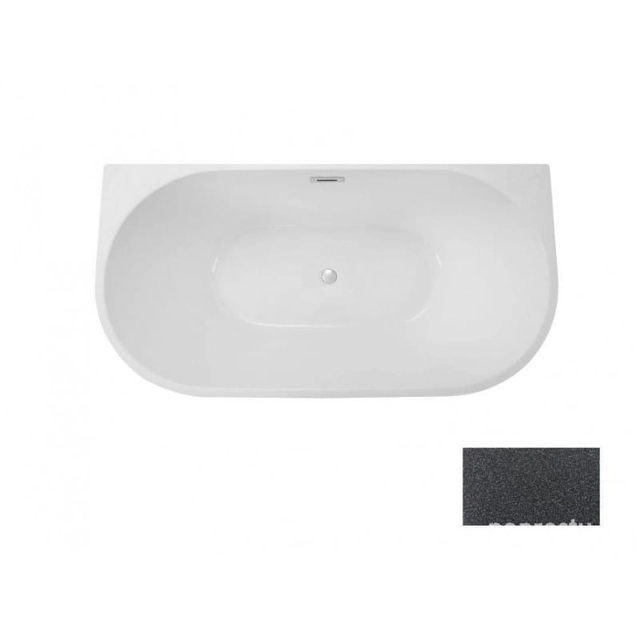 BESCO Vica Glam bathtub, graphite, 170x80cm chrome + white covers