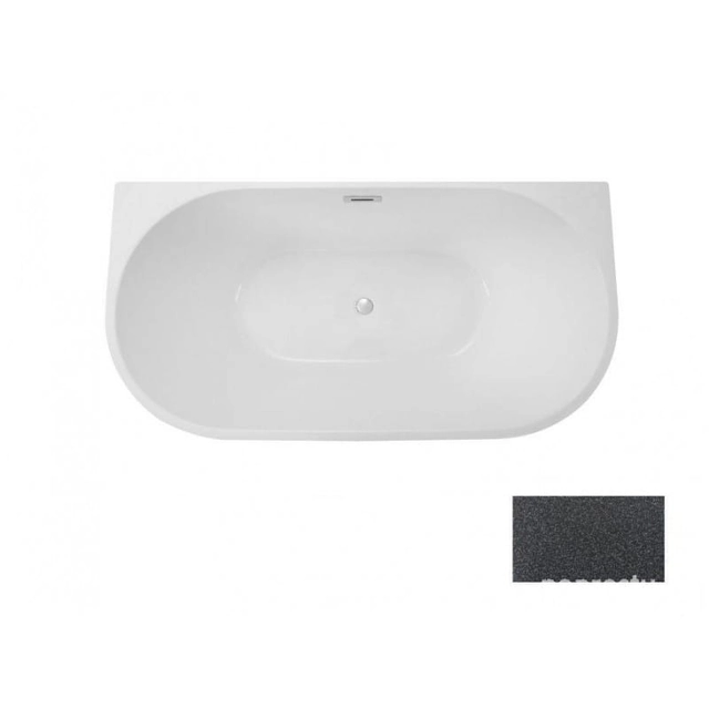 BESCO Vica Glam Graphitbadewanne, 170x80cm Chrom + Graphitabdeckungen