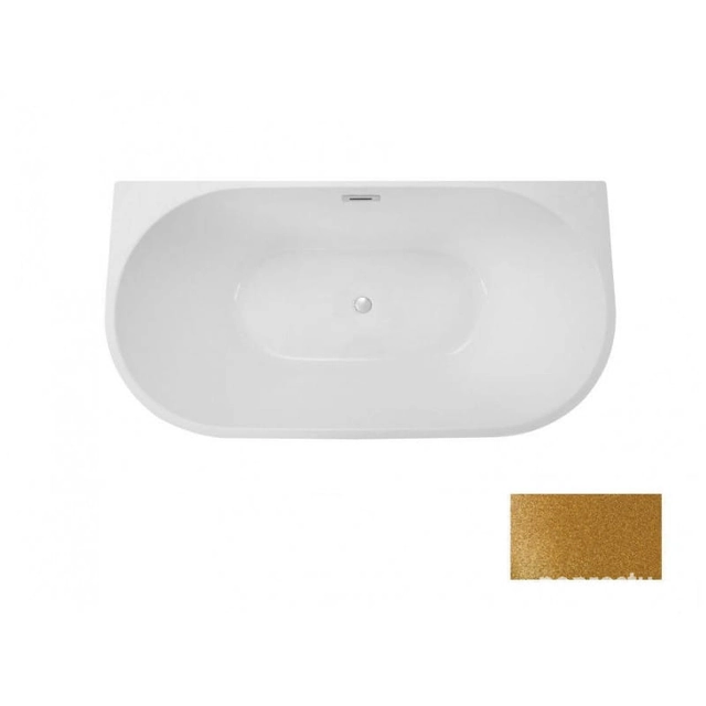 BESCO Vica Glam vonia, aukso spalvos, 150x80cm chromas + auksiniai užvalkalai