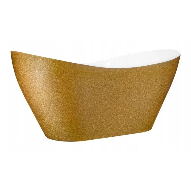 Besco Viya Glam fristående badkar 170 guld + click-clack krom - Dessutom 5% rabatt för koden BESCO5