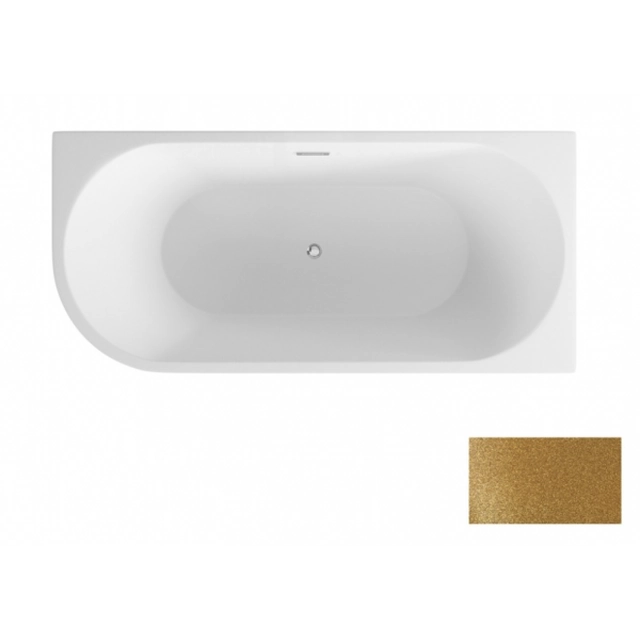 Besco Zoya Glam Badewanne, Gold, rechts, 150x75cm Chrom + Goldabdeckungen