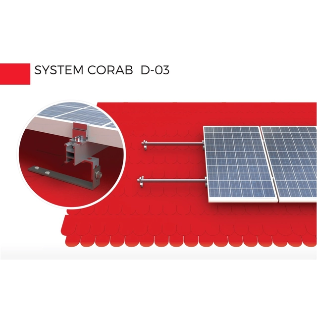 Beugelset voor zonne-energiemodule CORAB voor schuin dak, bitumineuze coating D-037