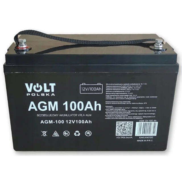 Bezapkopes VOLT AGM akumulators 12V 100Ah