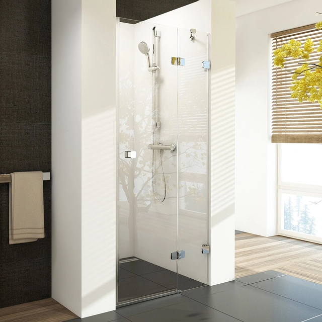 Bezrámové sprchové dveře Ravak Brilliant, BSD2-100 A-R chrom+sklo Transparent (990-1005)