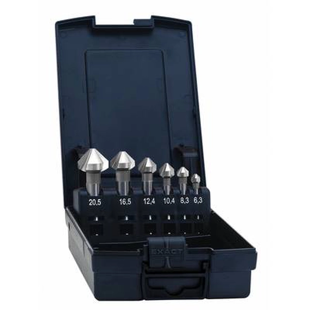 Exact 50739 Milling drill set 6 pieces 8.3 mm, 10.4 mm, 12.4 mm, 16.5 mm, 20.5 mm Metal powder Cylindrical shank 1 set