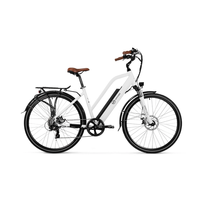 Bicicleta electrică pentru femei Varaneo Trekking alb; 14,5 Ah / 522 Wh; roți 700 * 40C (28 ")