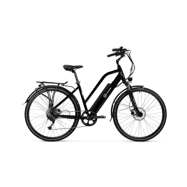 Bicicletta elettrica da donna Varaneo Trekking Sport nera;14,5 Ah /522 wh; ruote 700*40C (28")