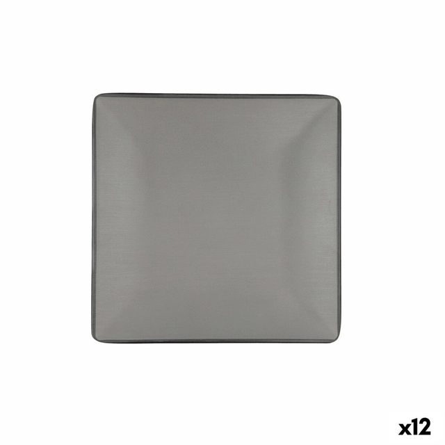 Bidasoa Gio flacher Teller, grauer Kunststoff (21,5 x 21,5 cm ((12 Stück)