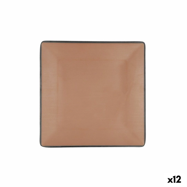 Bidasoa Gio flad plade brun plast 21,5 x 21,5 cm (12 stykker)