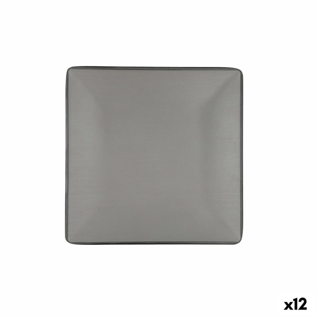 Bidasoa Gio Piatto Piano Grigio Plastica 21,5 x 21,5 cm (12 Pezzi)