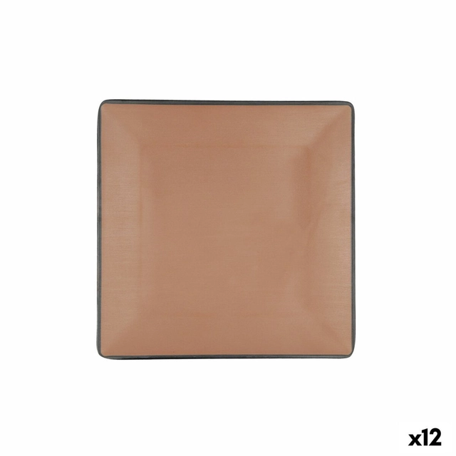 Bidasoa Gio platt tallrik brun plast 21,5 x 21,5 cm (12 stycken)