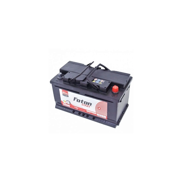 Bilbatteri 12V 80A storlek 315mm x 175mm x h175mm 740A vid start av Foton Start