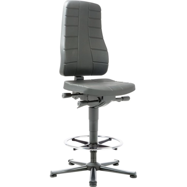 Bimos work chair 9641-2000 All in one 3 seat height 570-830 mm with glides, PU black