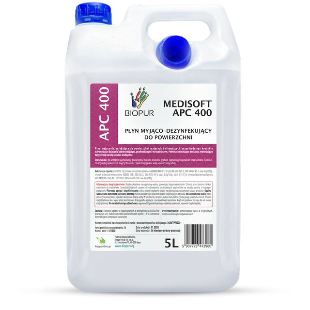 BIOPUR MEDISOFT APC400 5L Surface disinfection without alcohol