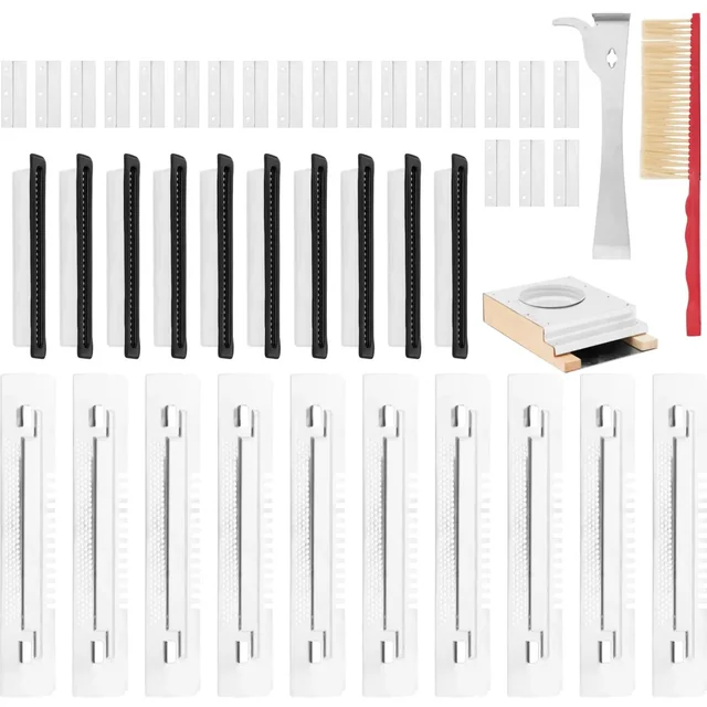 Biškopības instrumentu komplekts, kalts, barotava, lamatas, aizbīdņi stropam - 23 gab.