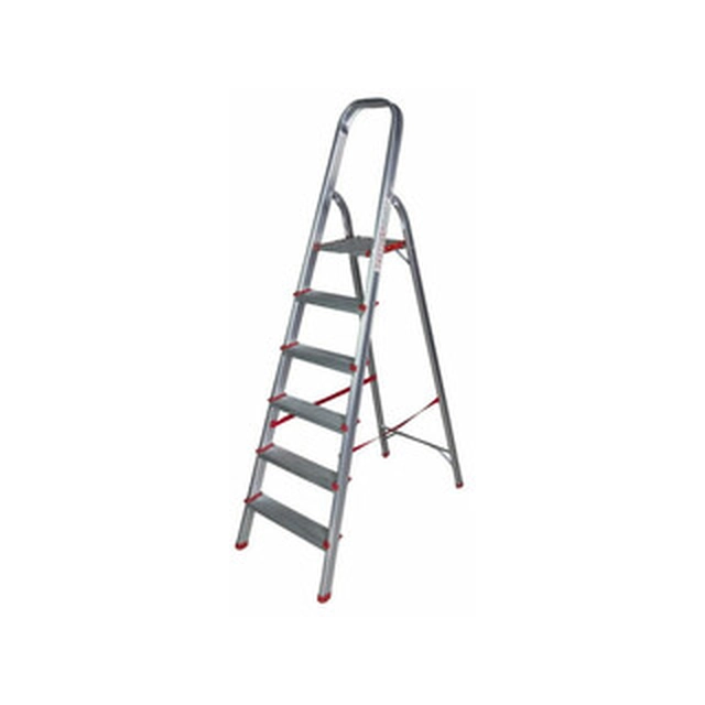 Bisonte household stepladder Number of steps: 6 pcs | Podium height: 1,1 | Aluminum