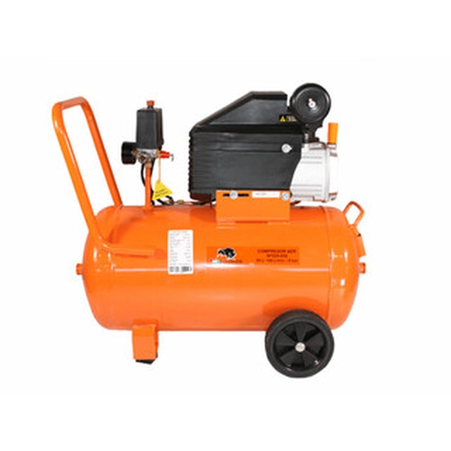 Bisonte SF020-050 electric piston compressor Intake air: 187 l/min | 50 l | 8 bar | Oil lubricated | 230 V