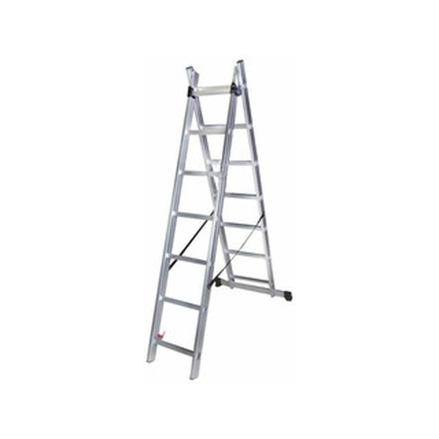 Bisonte tweedelige multifunctionele ladder 2 x 7 graden | 3,15 m | Aluminium