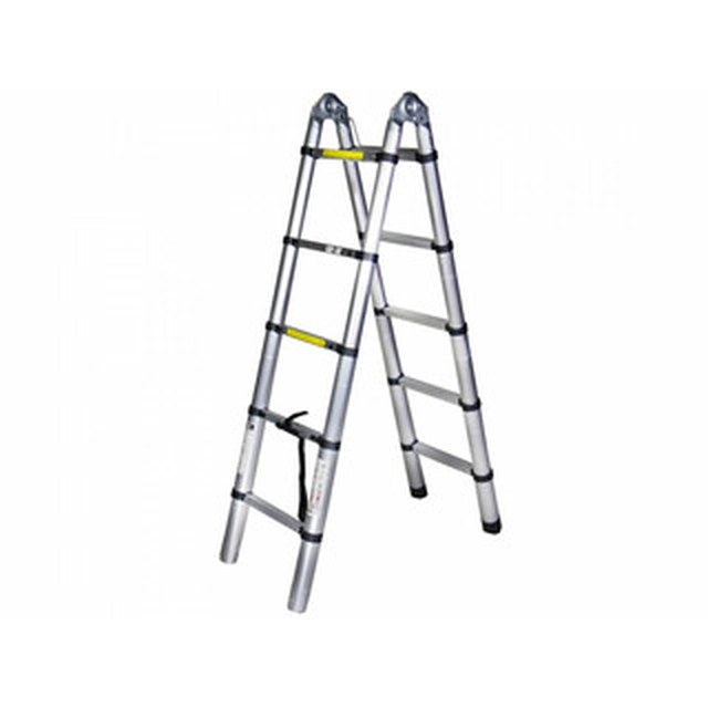 Bisonte tweedelige telescopische multifunctionele ladder 2 x 5 graden | 3,2 m | Aluminium