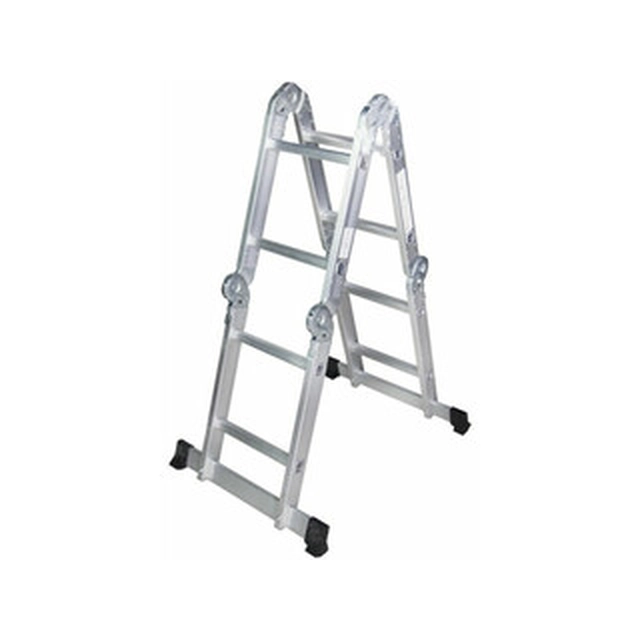 Bisonte vierdelige gelede multifunctionele ladder 4 x 2 treden | Aluminium