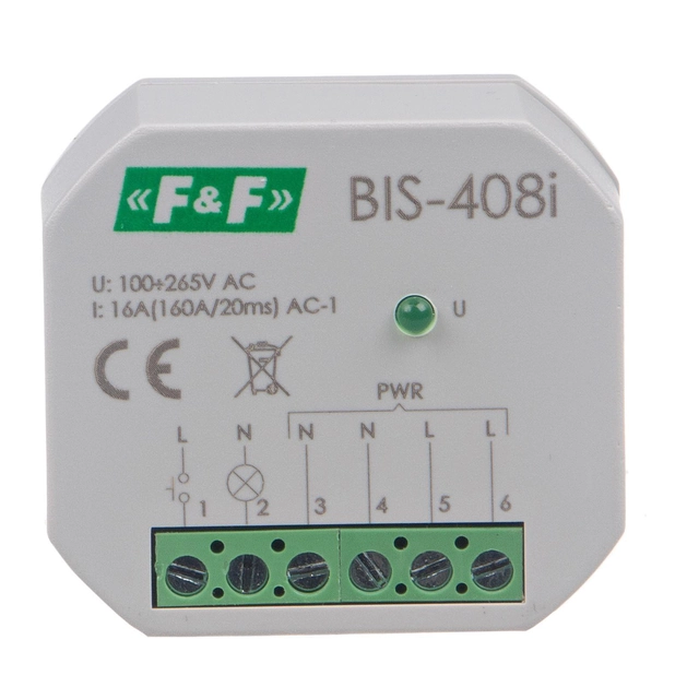 Bistable relay 230V 16A contact 1 NO