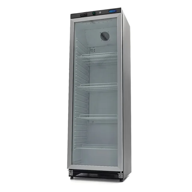 Black 400 l Refrigerated Cabinet with Glass Doors