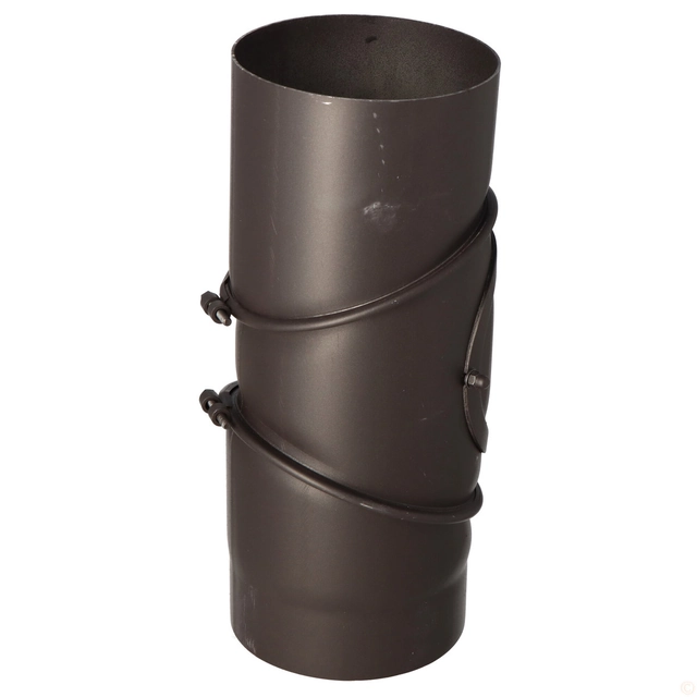 Black adjustable elbow 90 degrees with cleanout DN 160, connection to solid fuel boilers