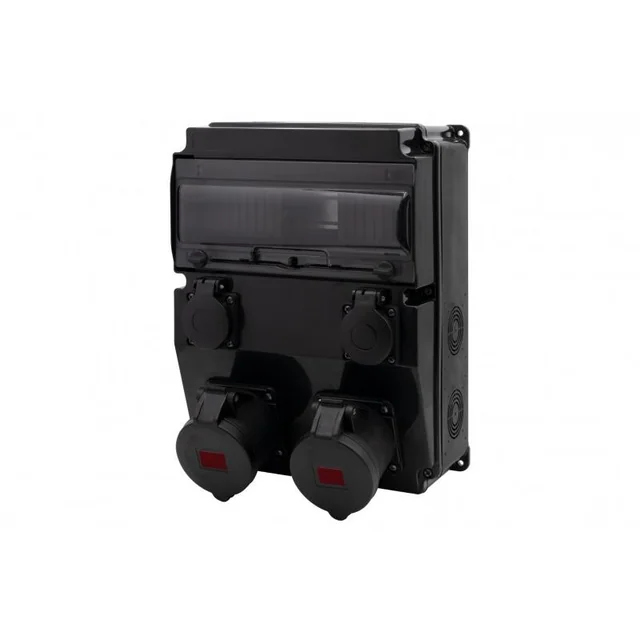 Black CAJA 12M SCENIC switchgear - straight sockets 16A/5P, 32A/5P, 2x230V F3.2680