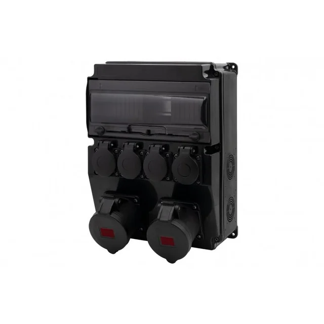 Black CAJA 12M SCENIC switchgear - straight sockets 16A/5P, 32A/5P, 4x230V F3.2686