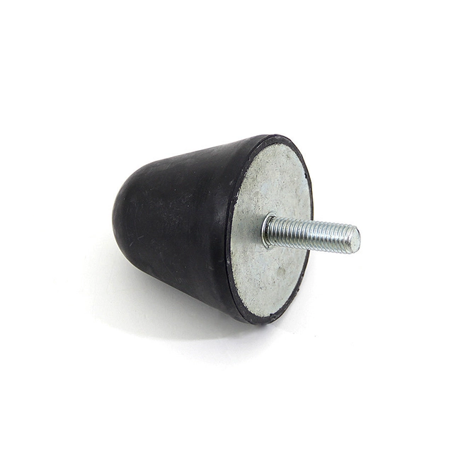 Black cone-shaped rubber stop with FLOMA screw - diameter 7.5 cm and height 7 cm