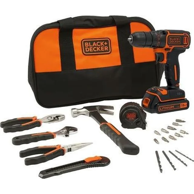 Black & Decker Bohrschrauber Akku-Bohrschrauber 18V BDCDC18HTSA-QW Black & Decker