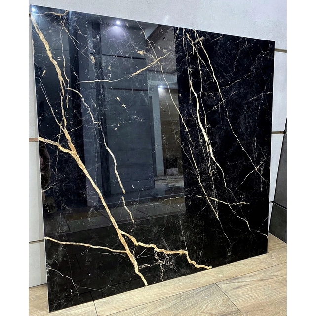 Black marble HIGH GLOSS 60x60 stoneware LIKE MARBLE