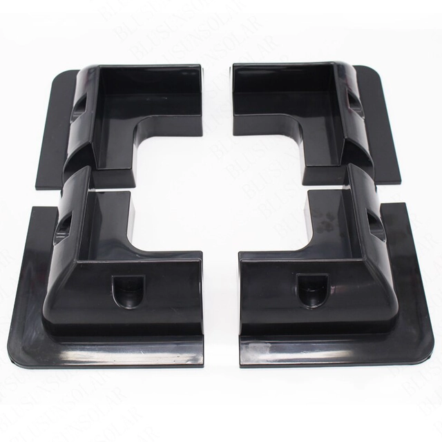 BLACK mounting brackets for a camper, yacht - corner, set 4 pcs