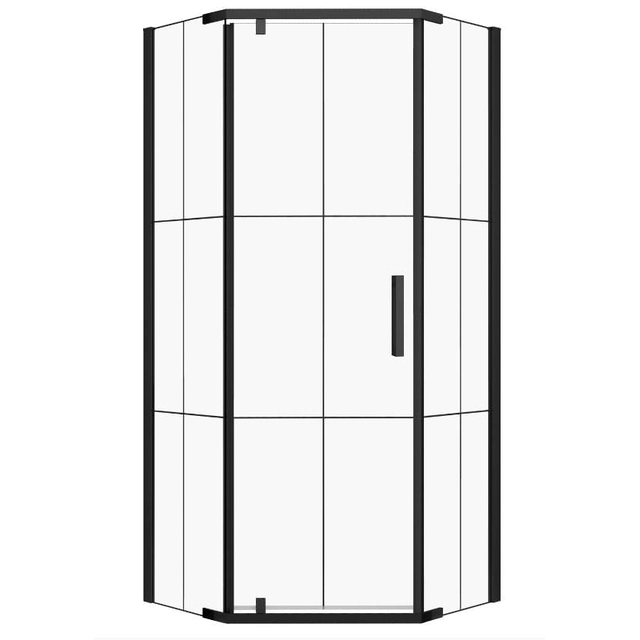 Black pentagonal shower cabin Kerra Metro 90x90x190