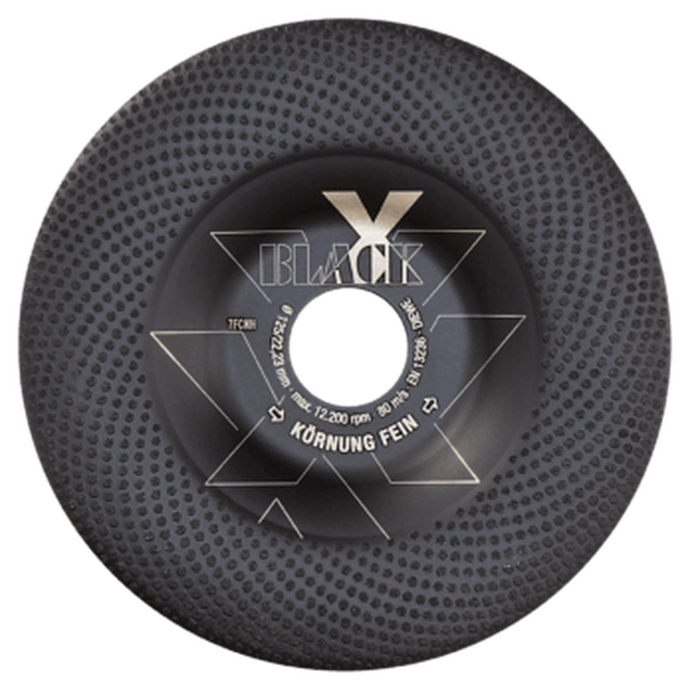 BLACK-X flexible diamond cup with low vibration. 125x22.23mm Medium grain size