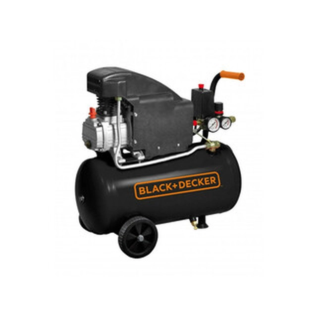 Black+Decker BD160/24 električni batni kompresor Sesalni zrak: 160 l/min | 24 l | 8 bar | Oljno mazano | 230 V