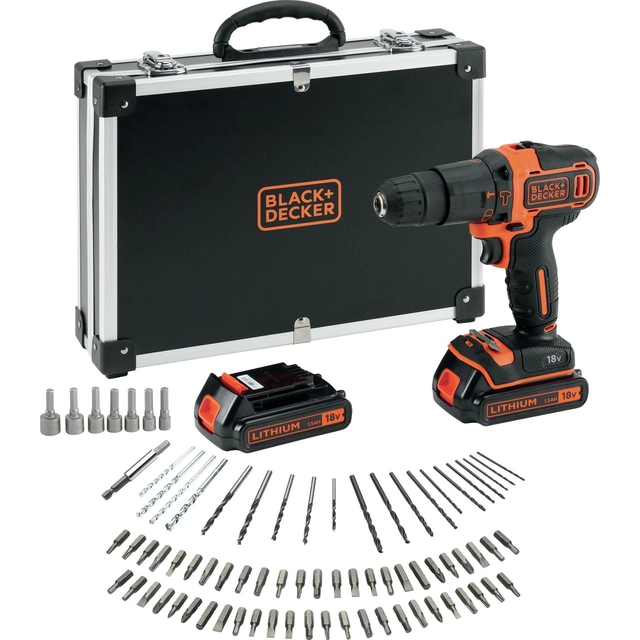 Black&Decker boor/schroevendraaier BDCHD18BAFC 18 V 2 x accu 1.5 Ah