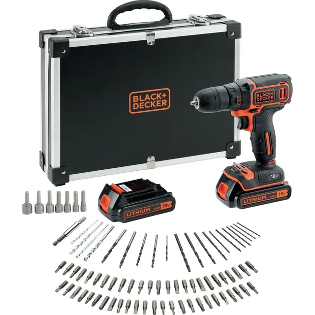 Black&Decker gręžtuvas/suktuvas BDCDC18BAFC 18 V 2 x akumuliatorius 1.5 Ah