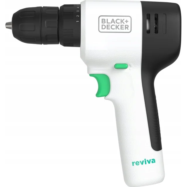 Black+Decker Trapano avvitatore a batteria BLACK+DECKER reviva, 12 volt (bianco/nero, batteria integrata agli ioni di litio 1.5 Ah)