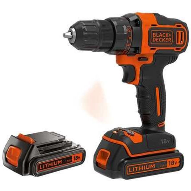 Black&Decker vrtací šroubovák BDCDD186KB 18 V 2 x baterie 1.5 Ah