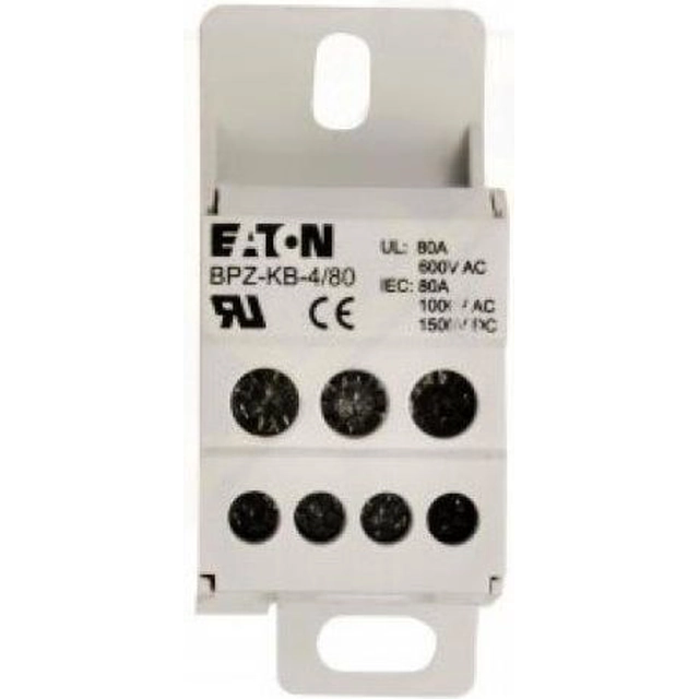 Bloc de bande de distribution Eaton 1-biegunowy 80A BPZ-KB-4/80 (289969)