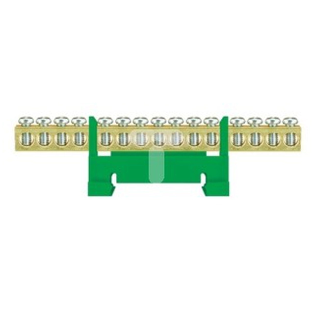Bloc de conexiuni Pawbol șină joasă 15-torowa verde TH35