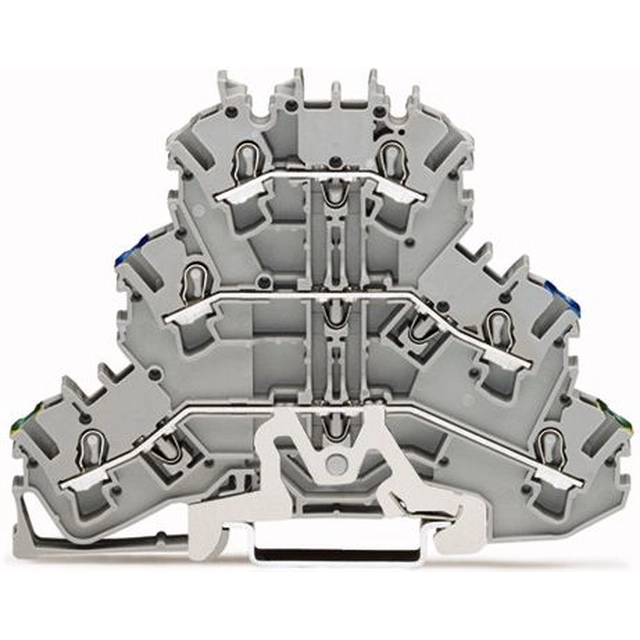 Bloc terminal Wago Rail 3-piętrowa 2,5mm2 gri PE/N/L (2002-3217)